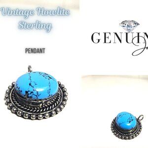 Howlite Sterling Silver Cabachon Pendant